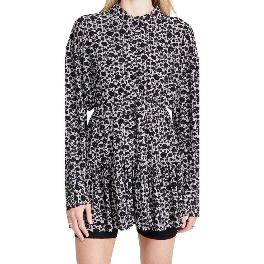 New Norma Kamali Oversized Boyfriend Nk Shirt with Ruffle Bottom Women's Size M